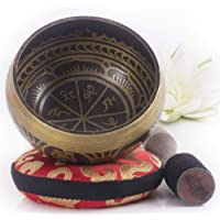 Silent Mind ~ Juego De Cuencos Tibetanos ~ Diseño Antiguo ~ Con Mazo De Superficie Doble Y Cojín De Seda ~ Promueve La…